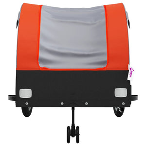 vidaXL Bike Trailer Black and Orange 45 kg Iron