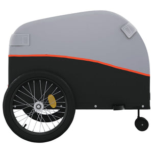 vidaXL Bike Trailer Black and Orange 45 kg Iron