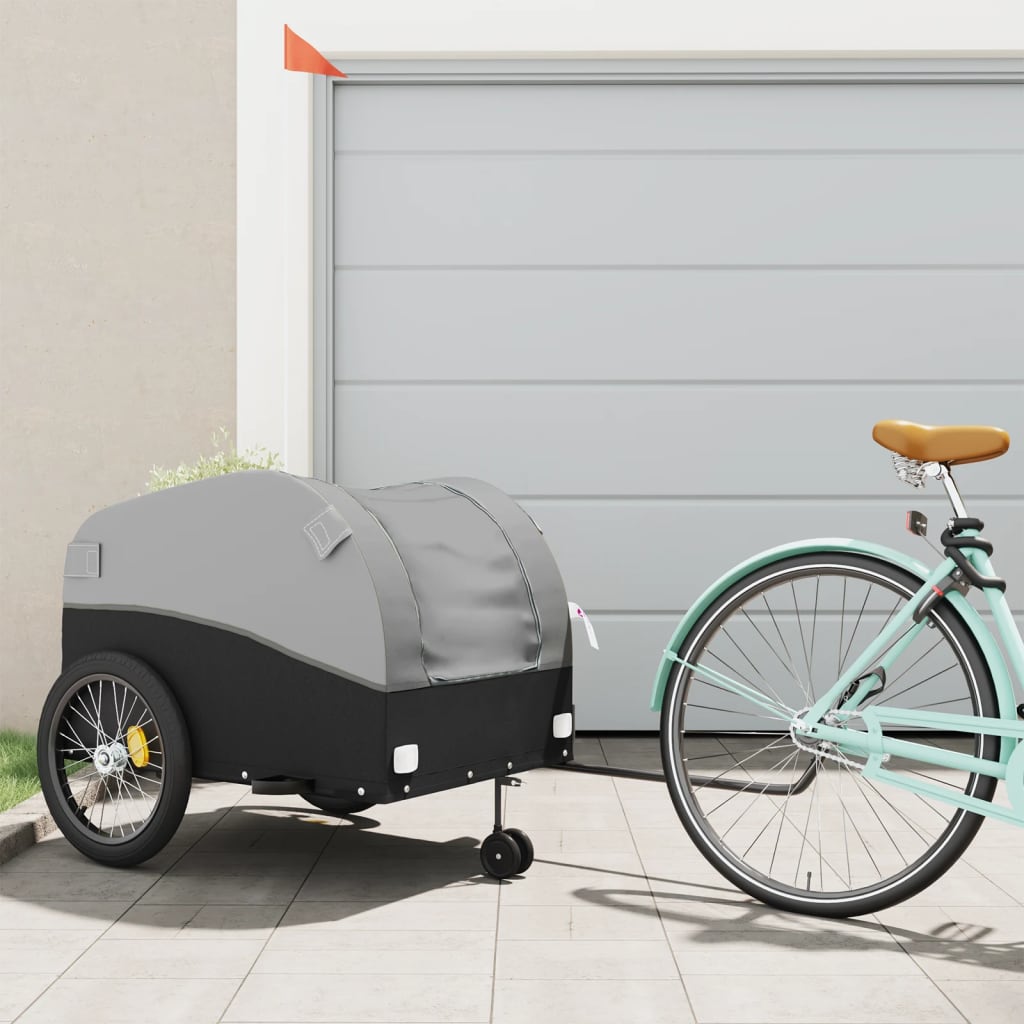 vidaXL Bike Trailer Black and Grey 45 kg Iron