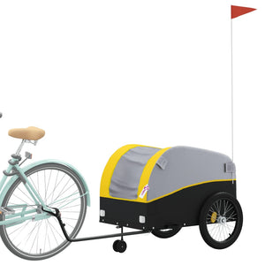 vidaXL Bike Trailer Black and Yellow 45 kg Iron