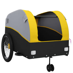 vidaXL Bike Trailer Black and Yellow 45 kg Iron