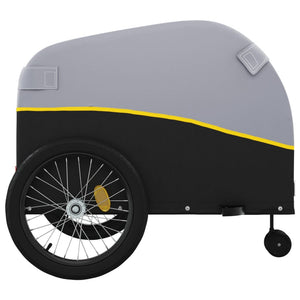 vidaXL Bike Trailer Black and Yellow 45 kg Iron