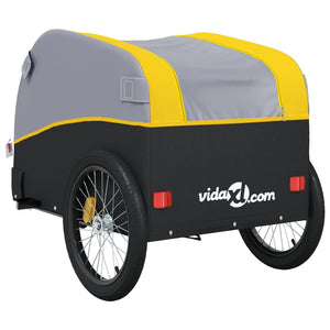 vidaXL Bike Trailer Black and Yellow 45 kg Iron