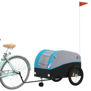 vidaXL Bike Trailer Black and Blue 45 kg Iron