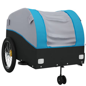 vidaXL Bike Trailer Black and Blue 45 kg Iron