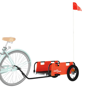 vidaXL Bike Trailer Orange Oxford Fabric and Iron