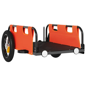 vidaXL Bike Trailer Orange Oxford Fabric and Iron