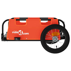 vidaXL Bike Trailer Orange Oxford Fabric and Iron