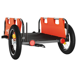 vidaXL Bike Trailer Orange Oxford Fabric and Iron