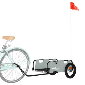 vidaXL Bike Trailer Grey Oxford Fabric and Iron