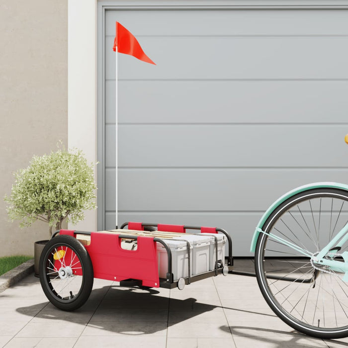 vidaXL Bike Trailer Red Oxford Fabric and Iron