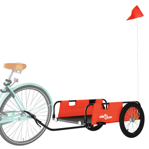 vidaXL Bike Trailer Orange Oxford Fabric and Iron