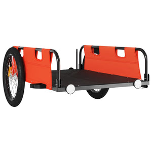 vidaXL Bike Trailer Orange Oxford Fabric and Iron