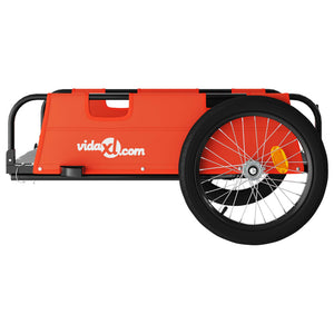 vidaXL Bike Trailer Orange Oxford Fabric and Iron