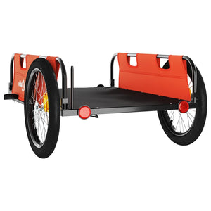 vidaXL Bike Trailer Orange Oxford Fabric and Iron