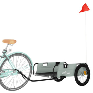 vidaXL Bike Trailer Grey Oxford Fabric and Iron