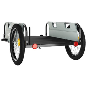 vidaXL Bike Trailer Grey Oxford Fabric and Iron