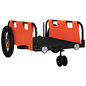 vidaXL Bike Trailer Orange Oxford Fabric and Iron