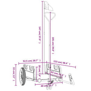 vidaXL Bike Trailer Grey Oxford Fabric and Iron