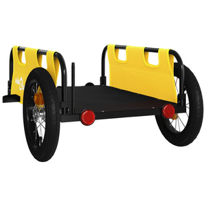 vidaXL Bike Trailer Yellow Oxford Fabric and Iron