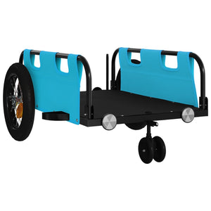 vidaXL Bike Trailer Blue Oxford Fabric and Iron