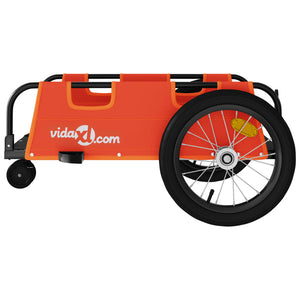 vidaXL Bike Trailer Orange Oxford Fabric and Iron