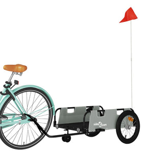 vidaXL Bike Trailer Grey Oxford Fabric and Iron