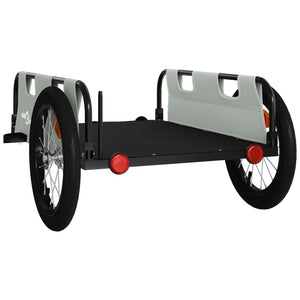 vidaXL Bike Trailer Grey Oxford Fabric and Iron