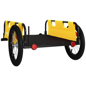 vidaXL Bike Trailer Yellow Oxford Fabric and Iron