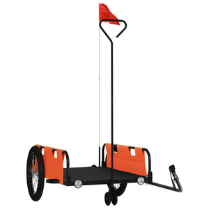 vidaXL Bike Trailer Orange and Black Oxford Fabric and Iron