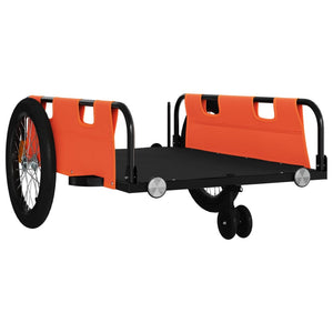 vidaXL Bike Trailer Orange and Black Oxford Fabric and Iron