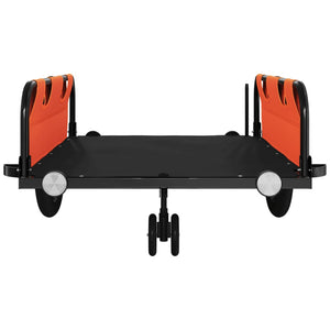 vidaXL Bike Trailer Orange and Black Oxford Fabric and Iron