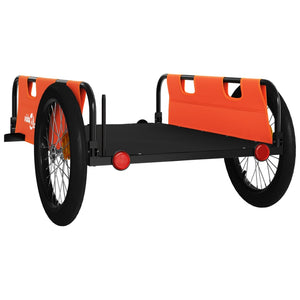 vidaXL Bike Trailer Orange and Black Oxford Fabric and Iron