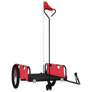 vidaXL Bike Trailer Red and Black Oxford Fabric and Iron