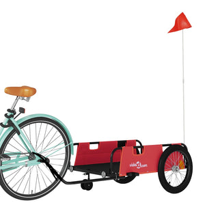 vidaXL Bike Trailer Red and Black Oxford Fabric and Iron