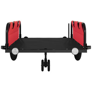 vidaXL Bike Trailer Red and Black Oxford Fabric and Iron