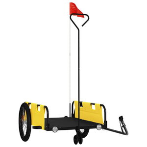 vidaXL Bike Trailer Yellow and Black Oxford Fabric and Iron