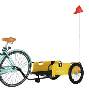 vidaXL Bike Trailer Yellow and Black Oxford Fabric and Iron