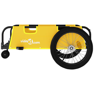 vidaXL Bike Trailer Yellow and Black Oxford Fabric and Iron