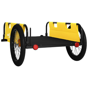 vidaXL Bike Trailer Yellow and Black Oxford Fabric and Iron