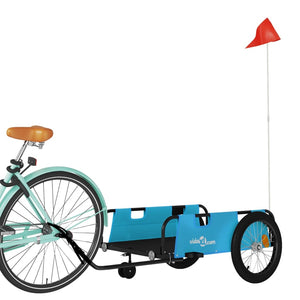 vidaXL Bike Trailer Blue and Black Oxford Fabric and Iron