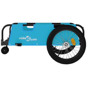 vidaXL Bike Trailer Blue and Black Oxford Fabric and Iron