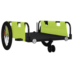 vidaXL Bike Trailer Green and Black Oxford Fabric and Iron