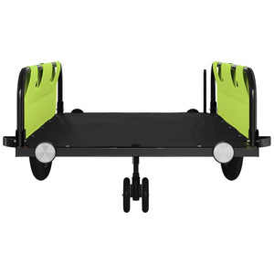 vidaXL Bike Trailer Green and Black Oxford Fabric and Iron