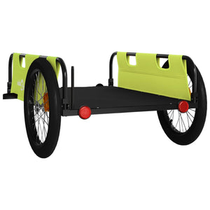 vidaXL Bike Trailer Green and Black Oxford Fabric and Iron