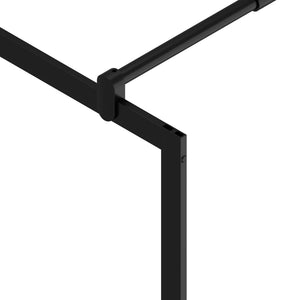 vidaXL Walk-in Shower Wall with Shelf Black 90x195 cm ESG Glass&Aluminium