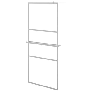 vidaXL Walk-in Shower Wall with Shelf 80x195 cm ESG Glass&Aluminium