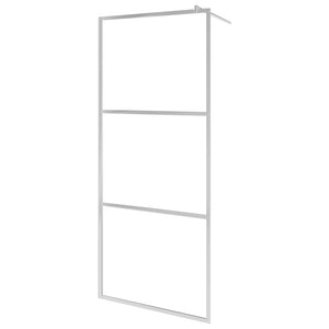 vidaXL Walk-in Shower Wall with Shelf Chrome 90x195 cm ESG Glass&Aluminium