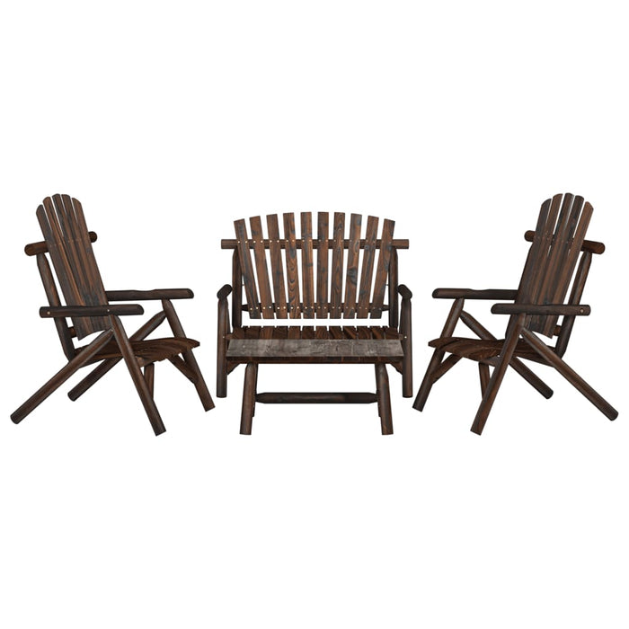 vidaXL 4 Piece Garden Lounge Set Solid Wood Spruce