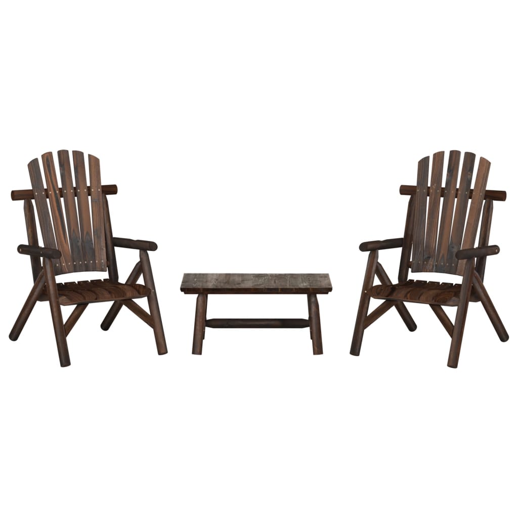 vidaXL 3 Piece Garden Lounge Set Solid Wood Spruce